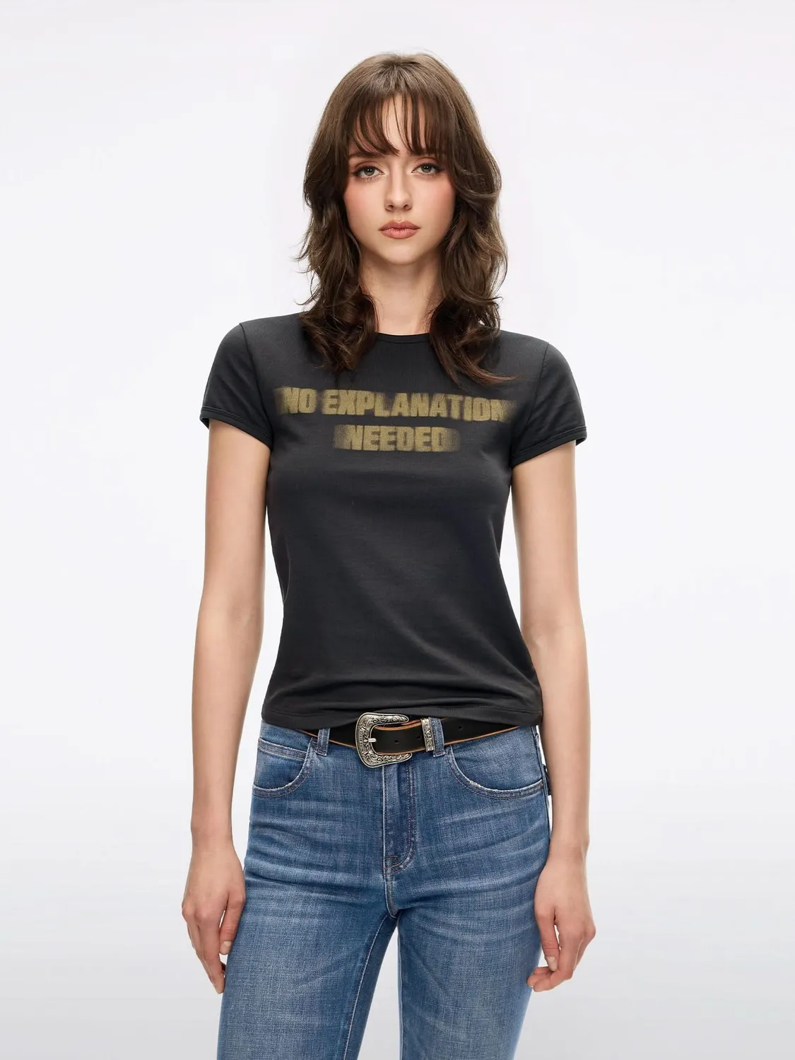 Miss Sixty Slogan Print T-shirt hvid relaxed