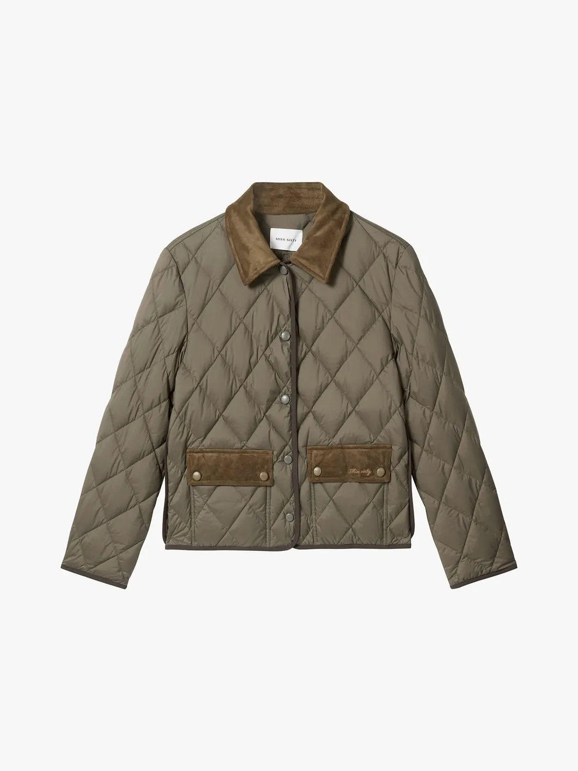 Miss Sixty Puffer dunjakke army green cropped