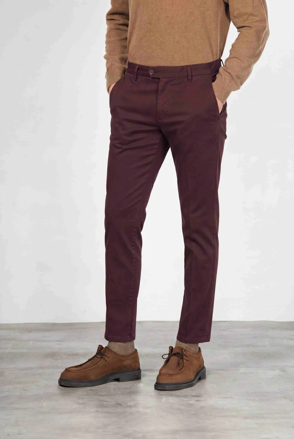 Mason's Torino Flex chinobukser bordeaux satin slim