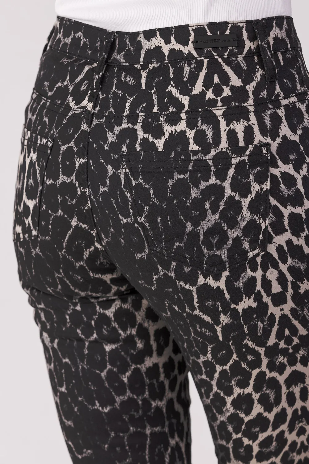 Merrytime 15640-440-07 Super Slim Ankel jeans mørk leopard