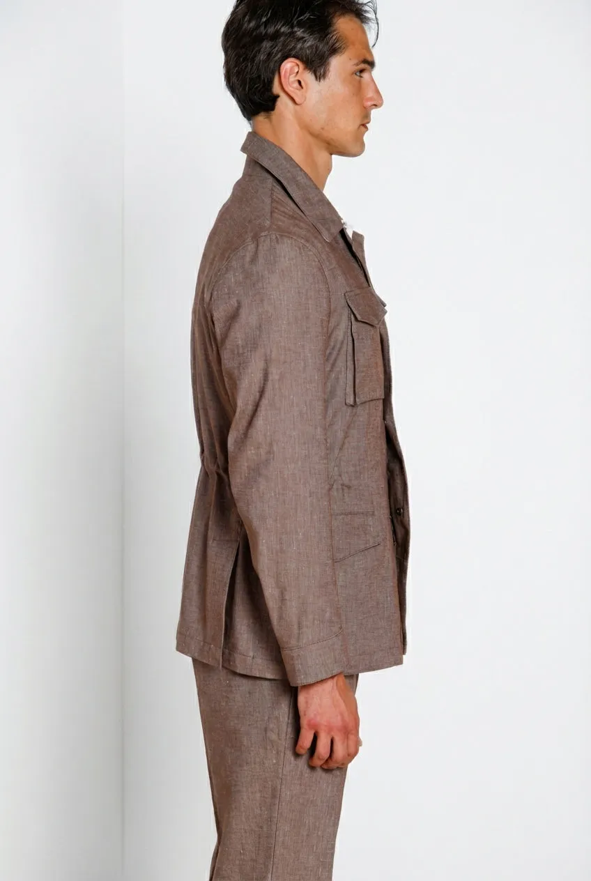 Mason's Field fieldjakke taupe hørblanding