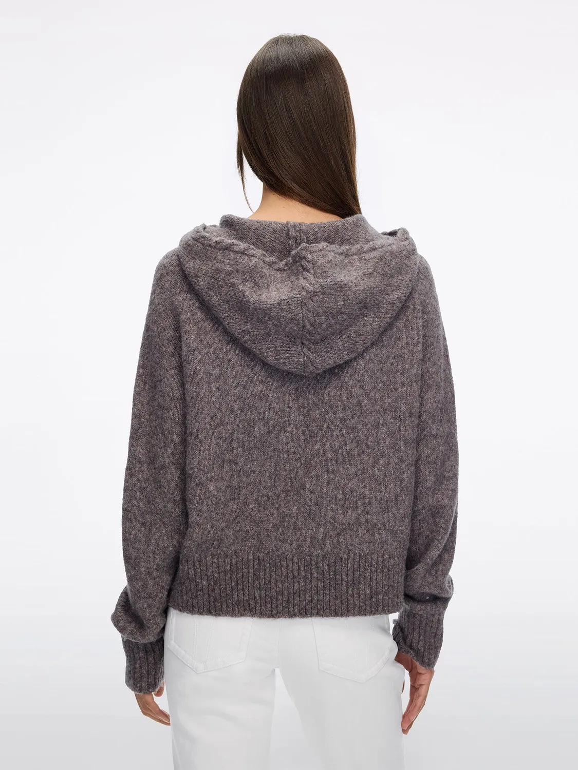 Miss Sixty Hooded Wool Knit Sweater strik grå alpakablanding