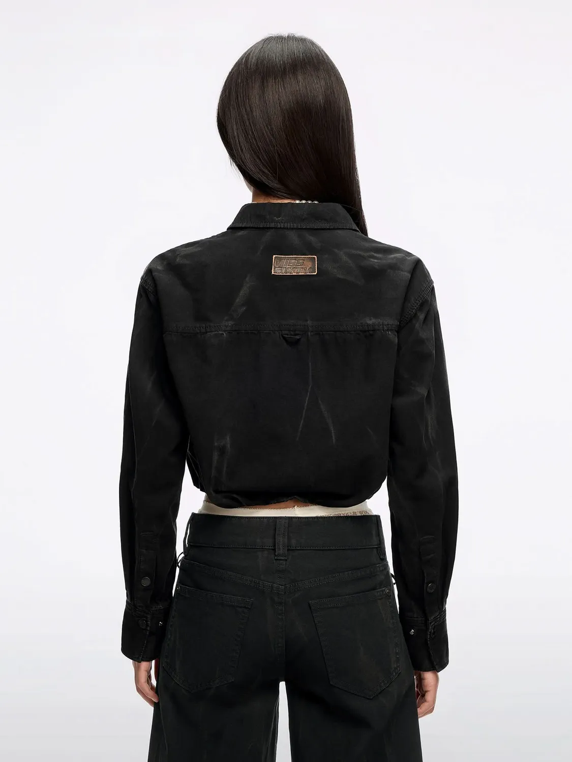Miss Sixty distressed denimskjorte dark chocolate