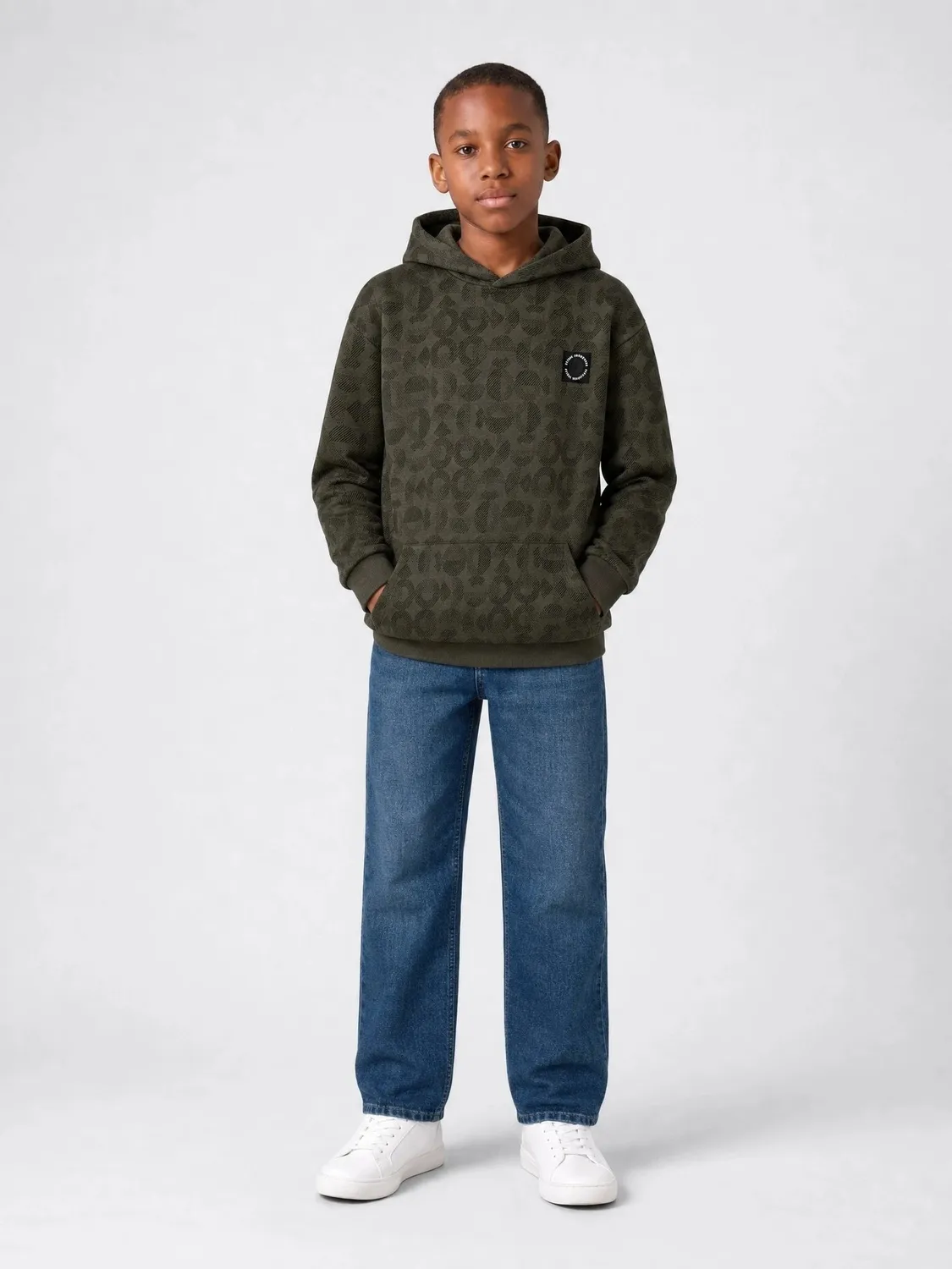 Petrol Industries Forgeplace hoodie Beluga med print drenge