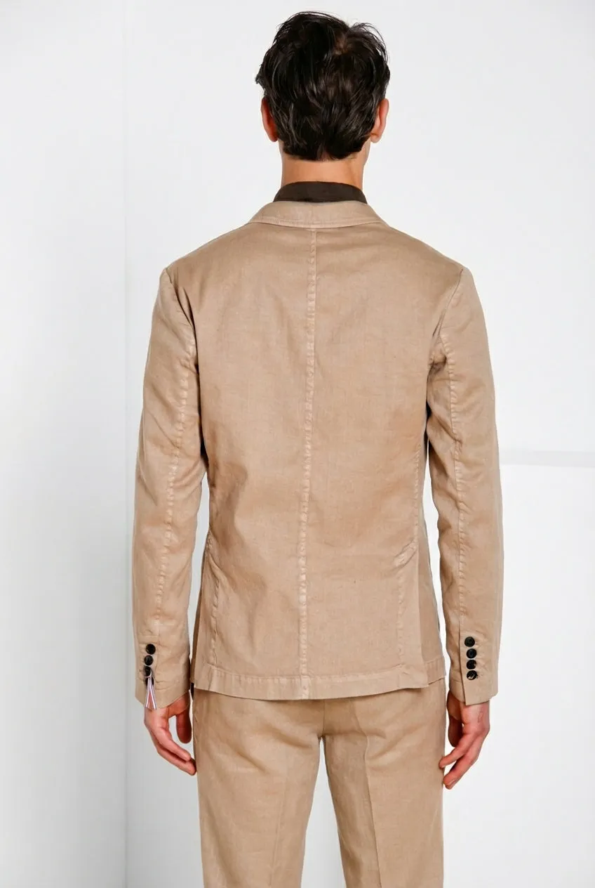 Mason's Da Vinci blazer beige hør-bomuld herre