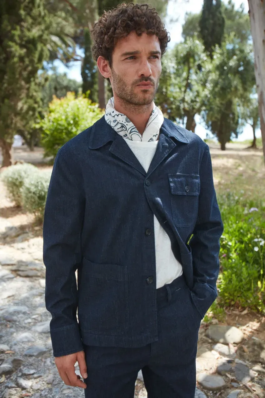Mason's Work overshirt jakke navy denim