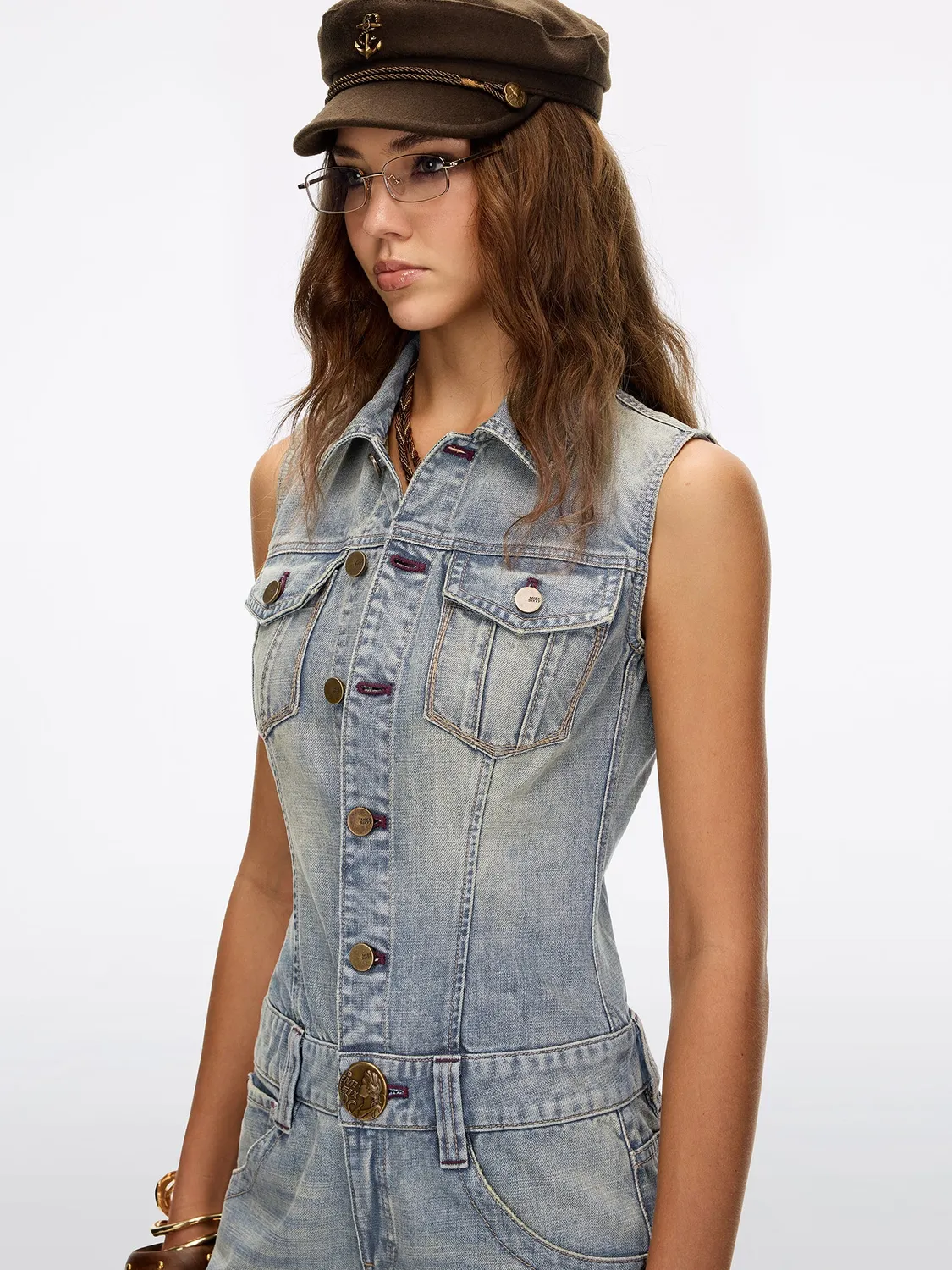 Miss Sixty denim buksedragt blue lige ben bomuld