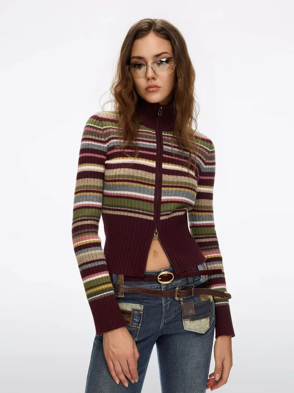 Miss Sixty Contrast Striped striktrøje multicolour uld