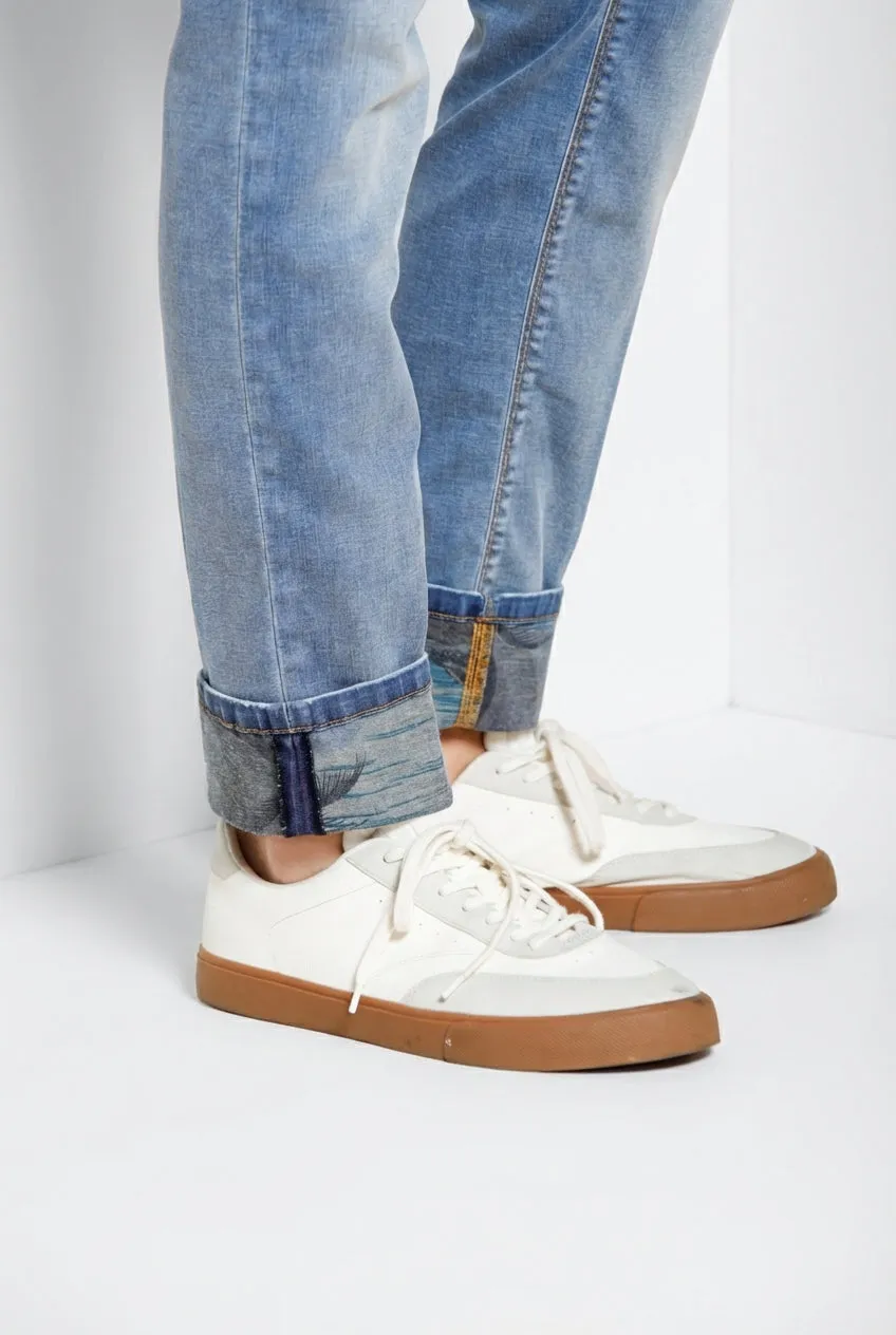 Mason's Harris jeans lyseblå Hawaii-print slim