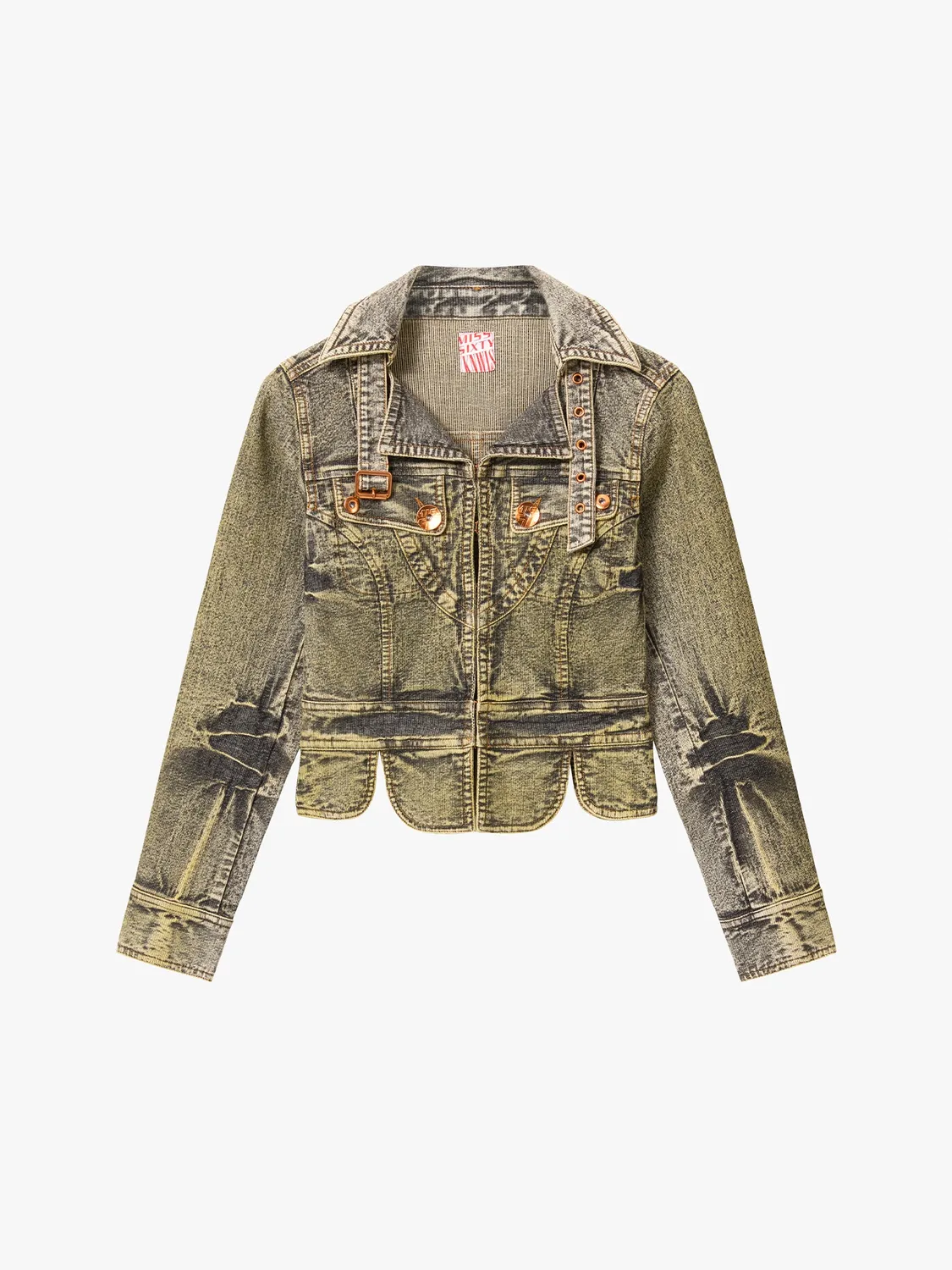 Miss Sixty KNWLS tie-dye denimjakke olivengrøn