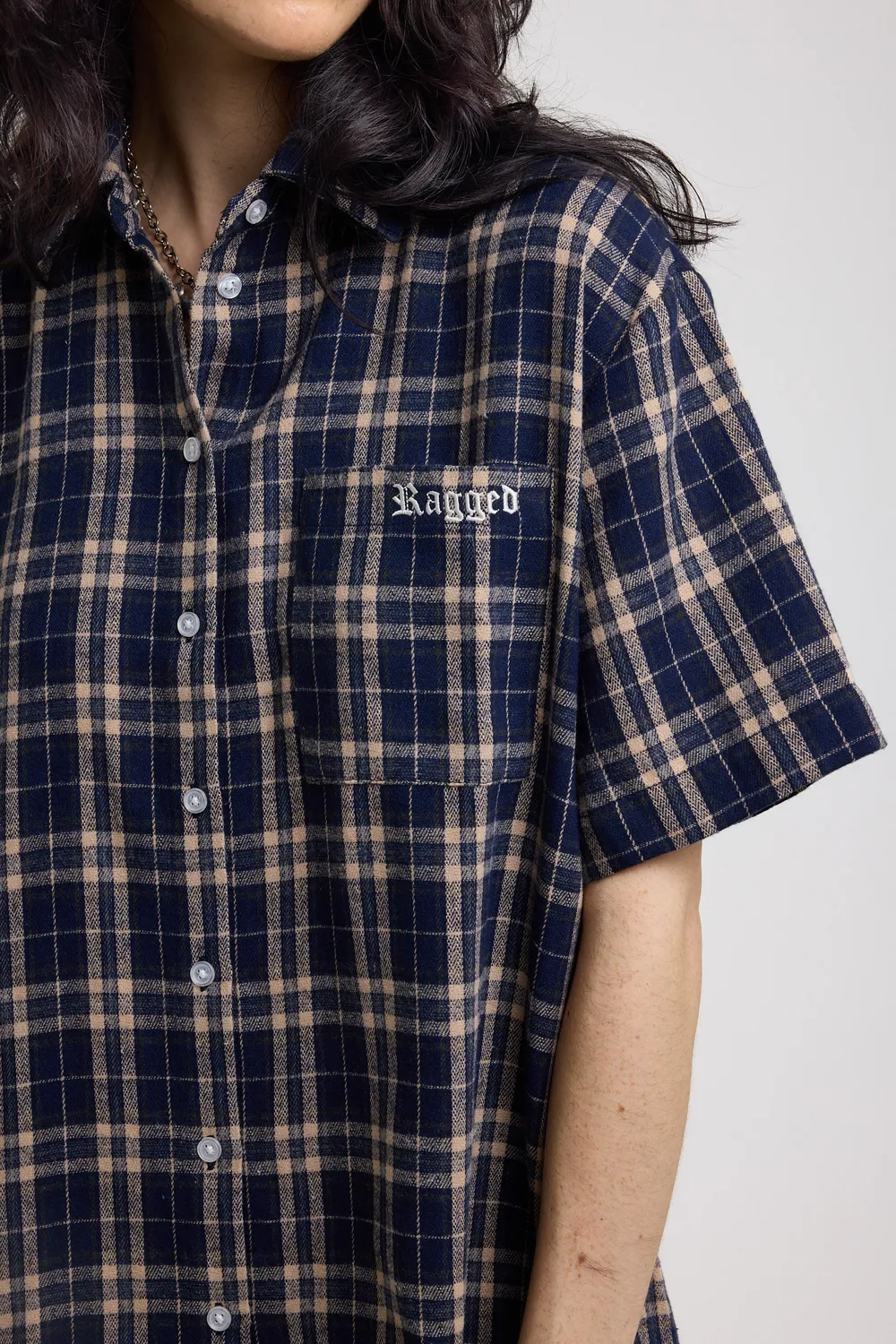 The Ragged Priest Drill Tartan minikjole blå tern