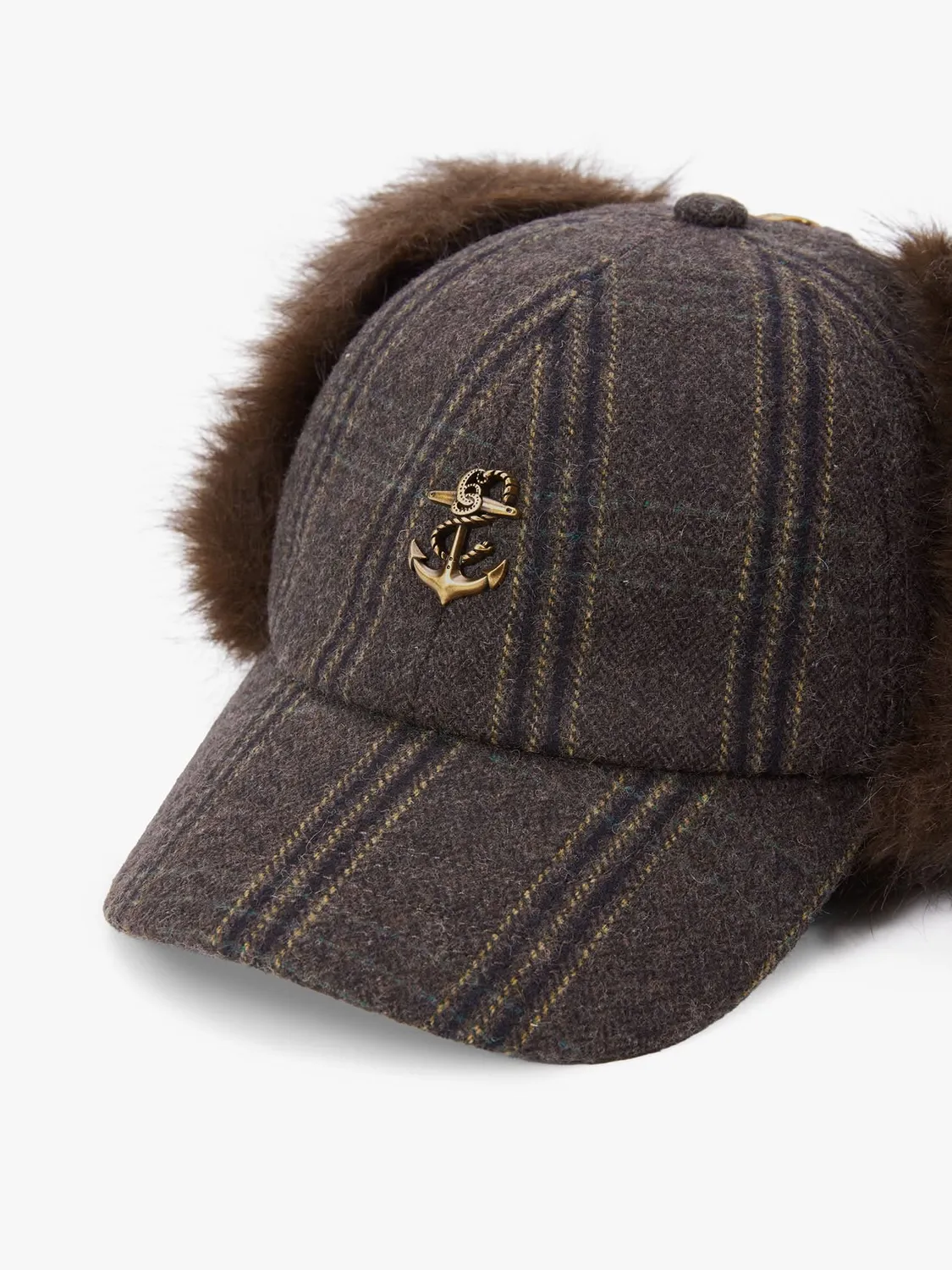 Miss Sixty Check-Panelled cap brun ternet