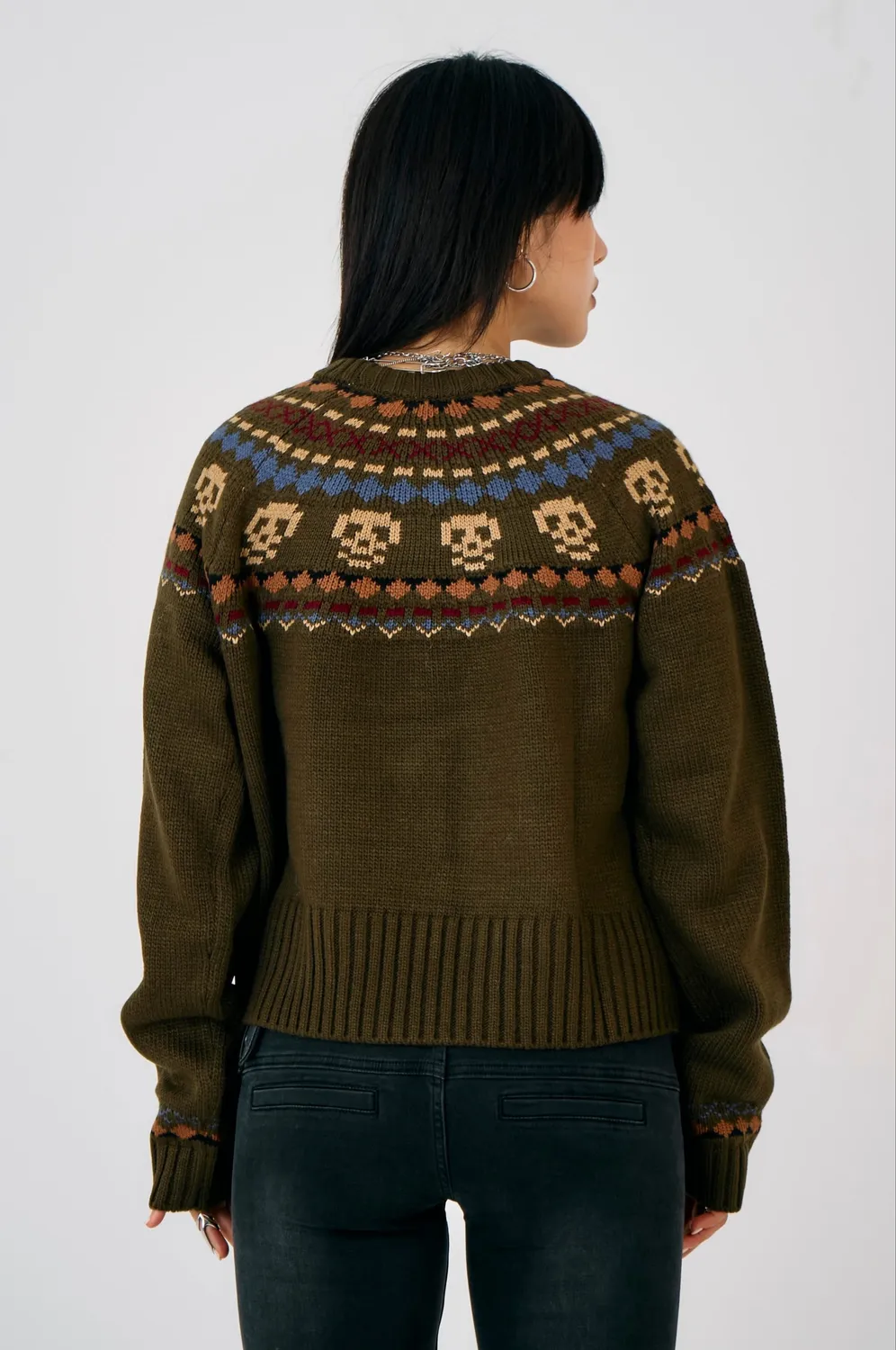 The Ragged Priest Hamlet Grunge Fair Isle strik M khaki