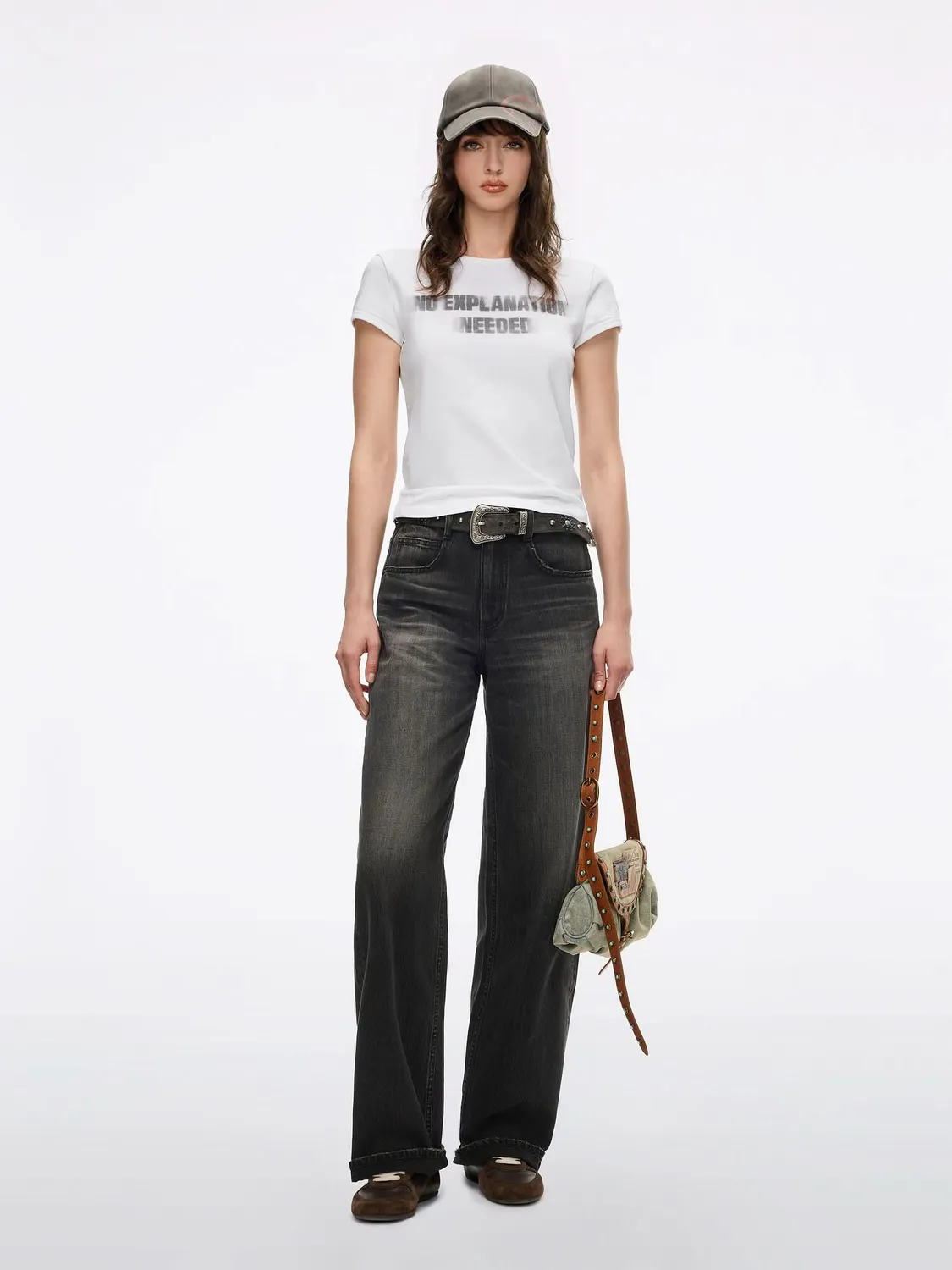 Miss Sixty Distressed Wide-Leg Jeans jeans Black Fog rigid