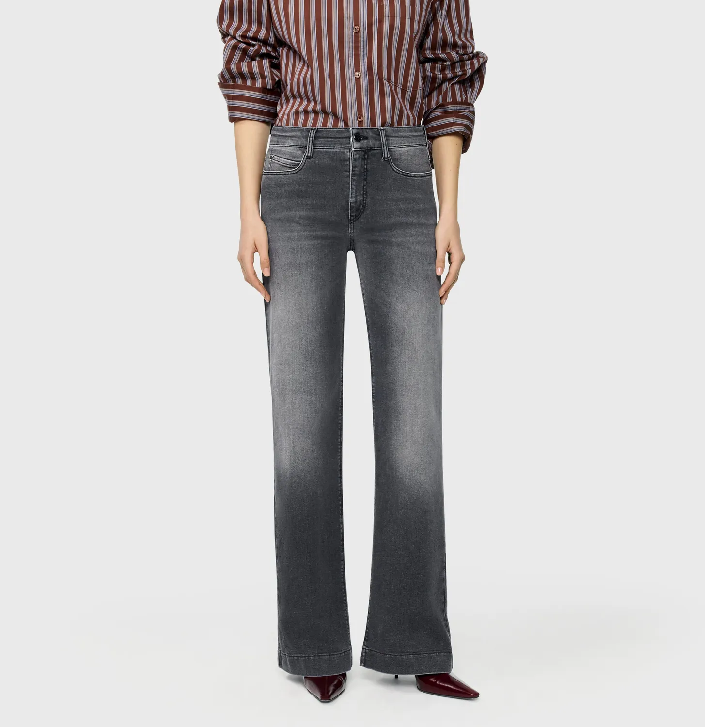 MAC Dream Wide Authentic jeans wide fit grå stretch