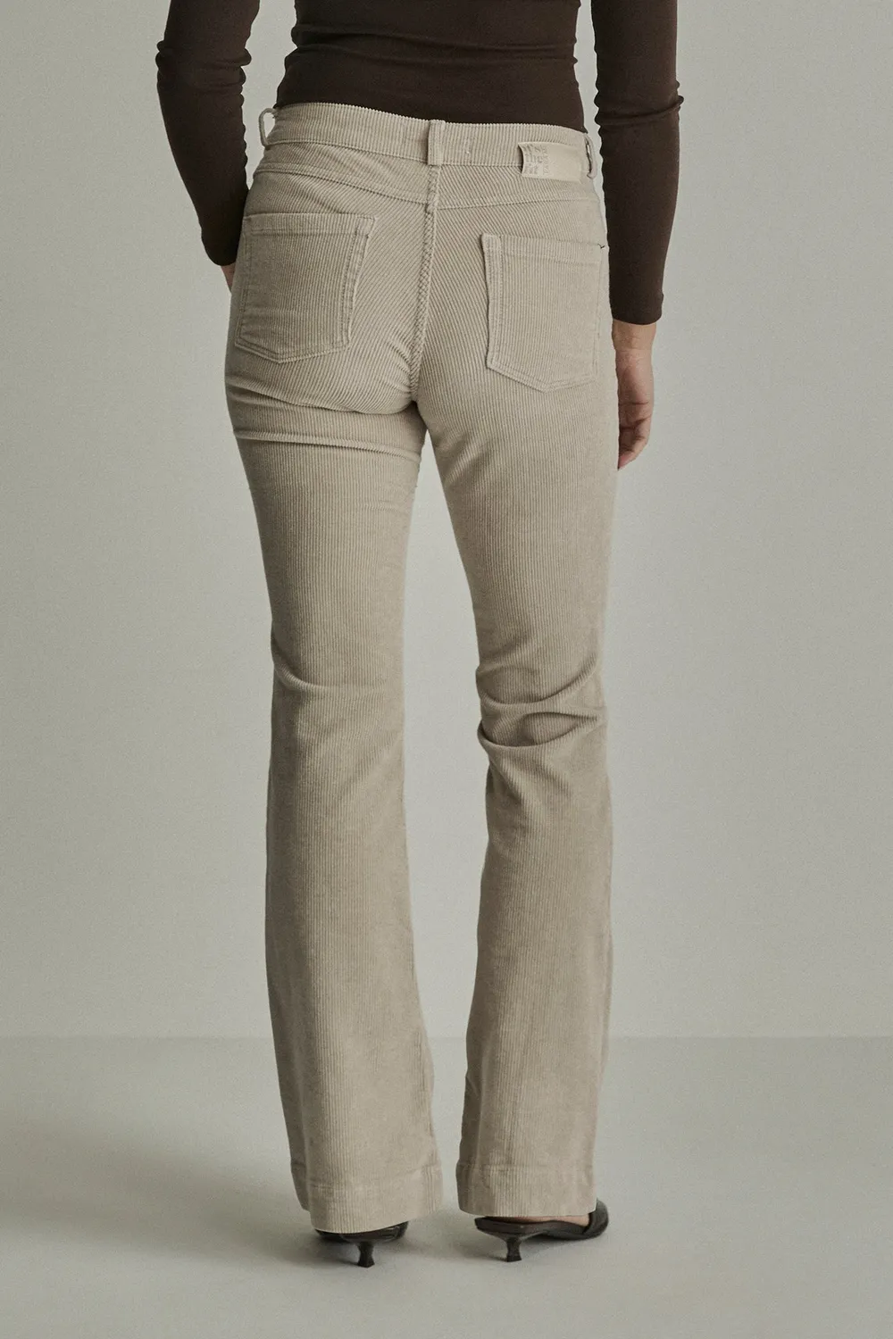 Para Mi Jade fløjlsbukser ivory grey bootcut