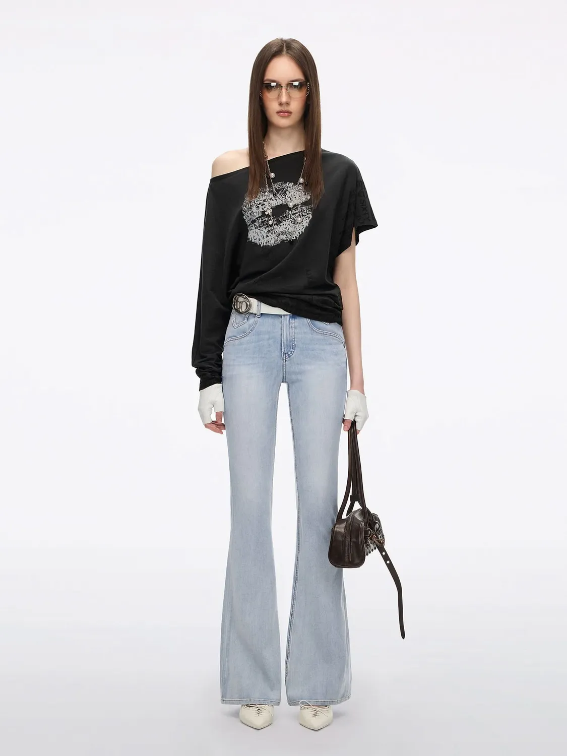 Miss Sixty Kiss Me t-shirt lip-print sort løs