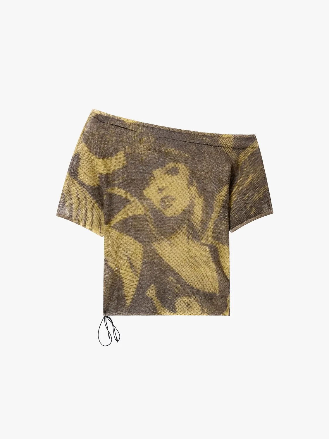 Miss Sixty Asymmetric Strik retrogrøn hør off-shoulder