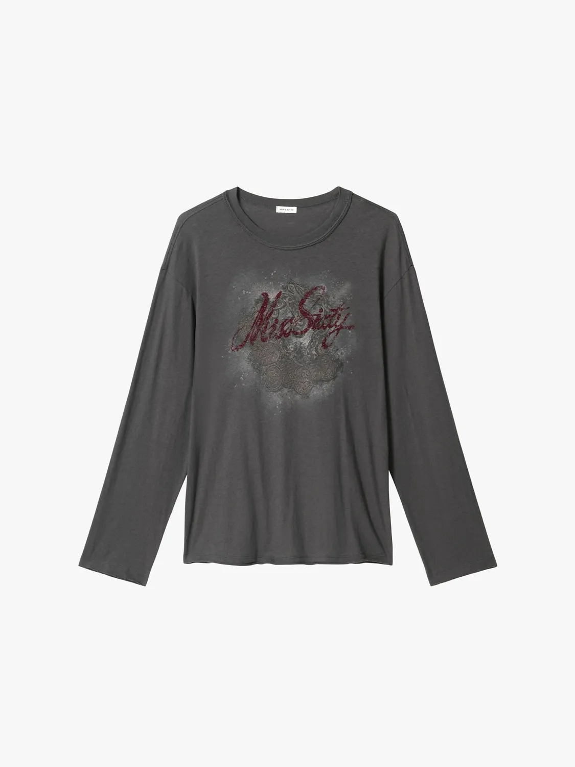 Miss Sixty langærmet t-shirt grå løs graphic bomuld