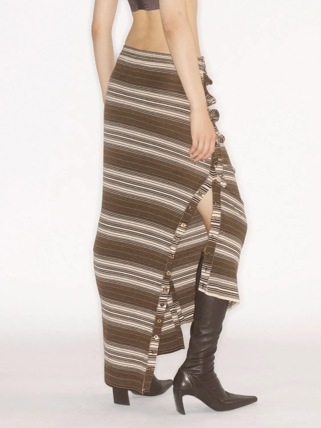Miss Sixty KNWLS 6M1RJ92000H22 maxi-nederdel brun beige uld