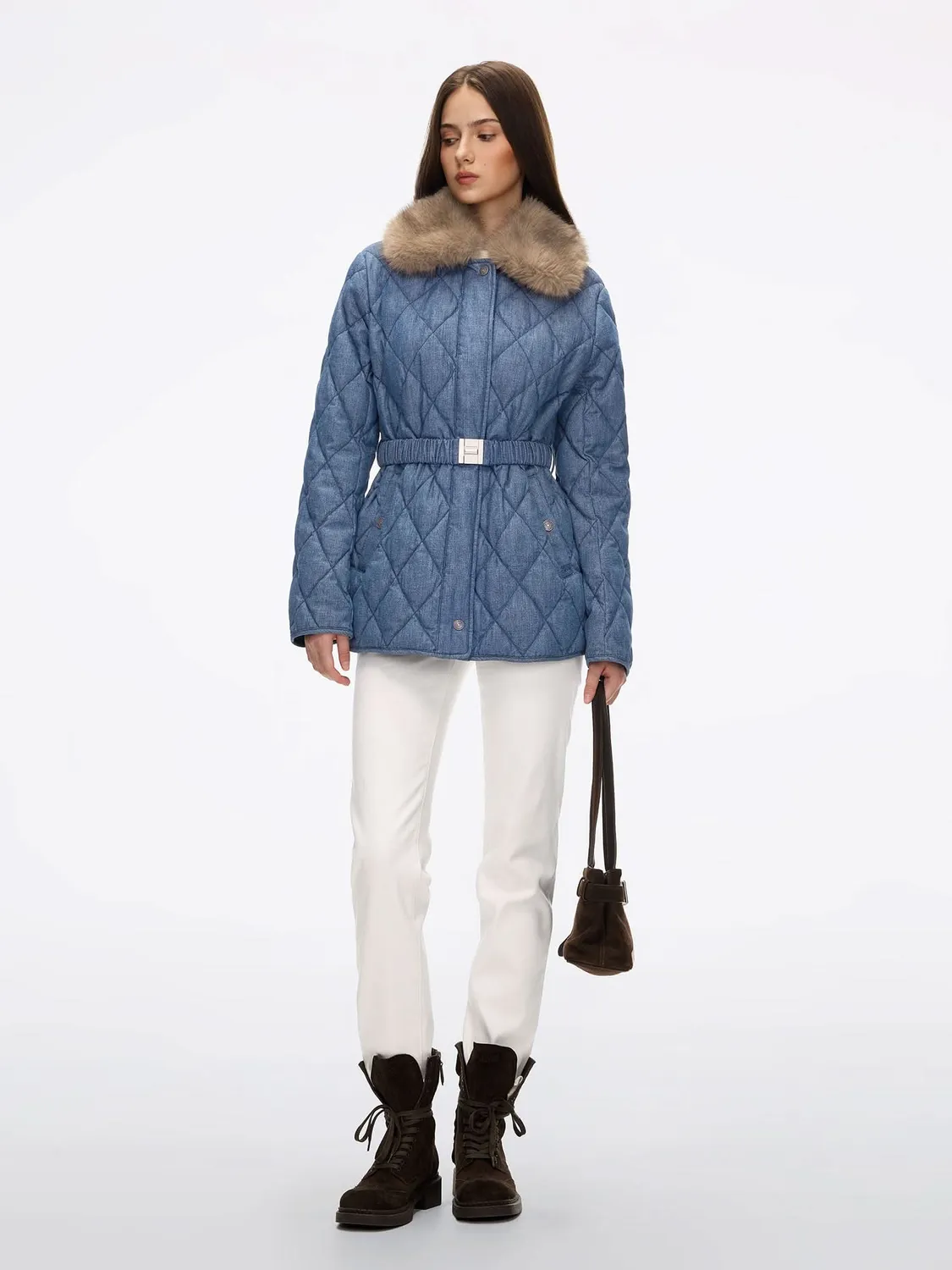 Miss Sixty denim pufferjakke middle blue dun