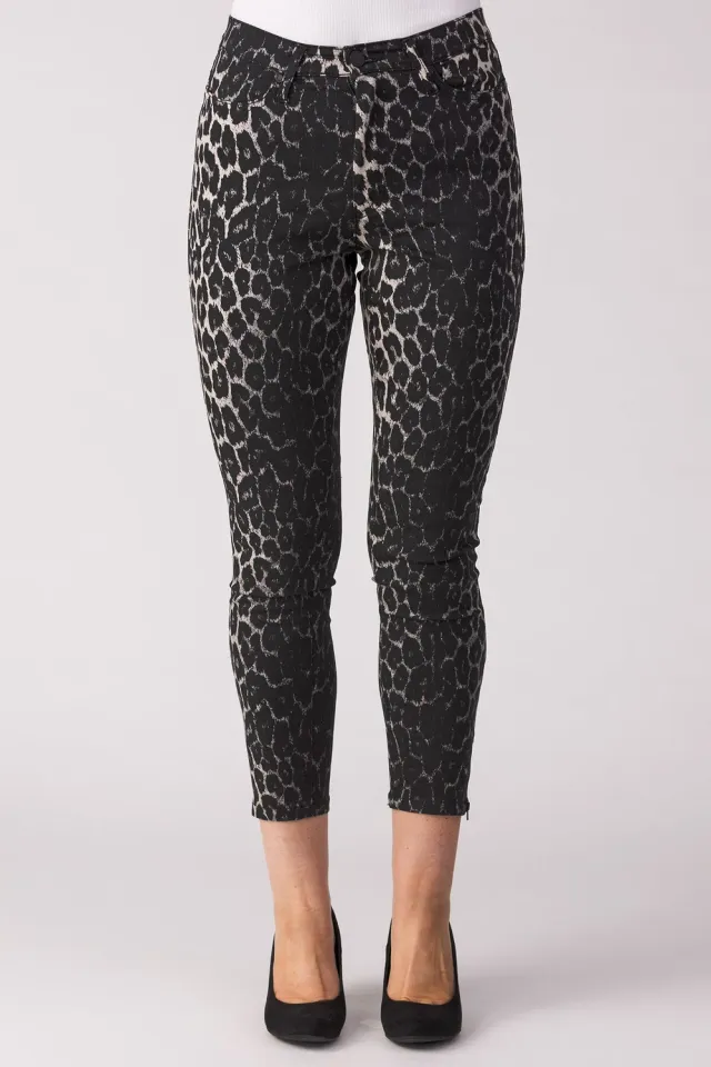 Merrytime 15640-440-07 Super Slim Ankel jeans mørk leopard