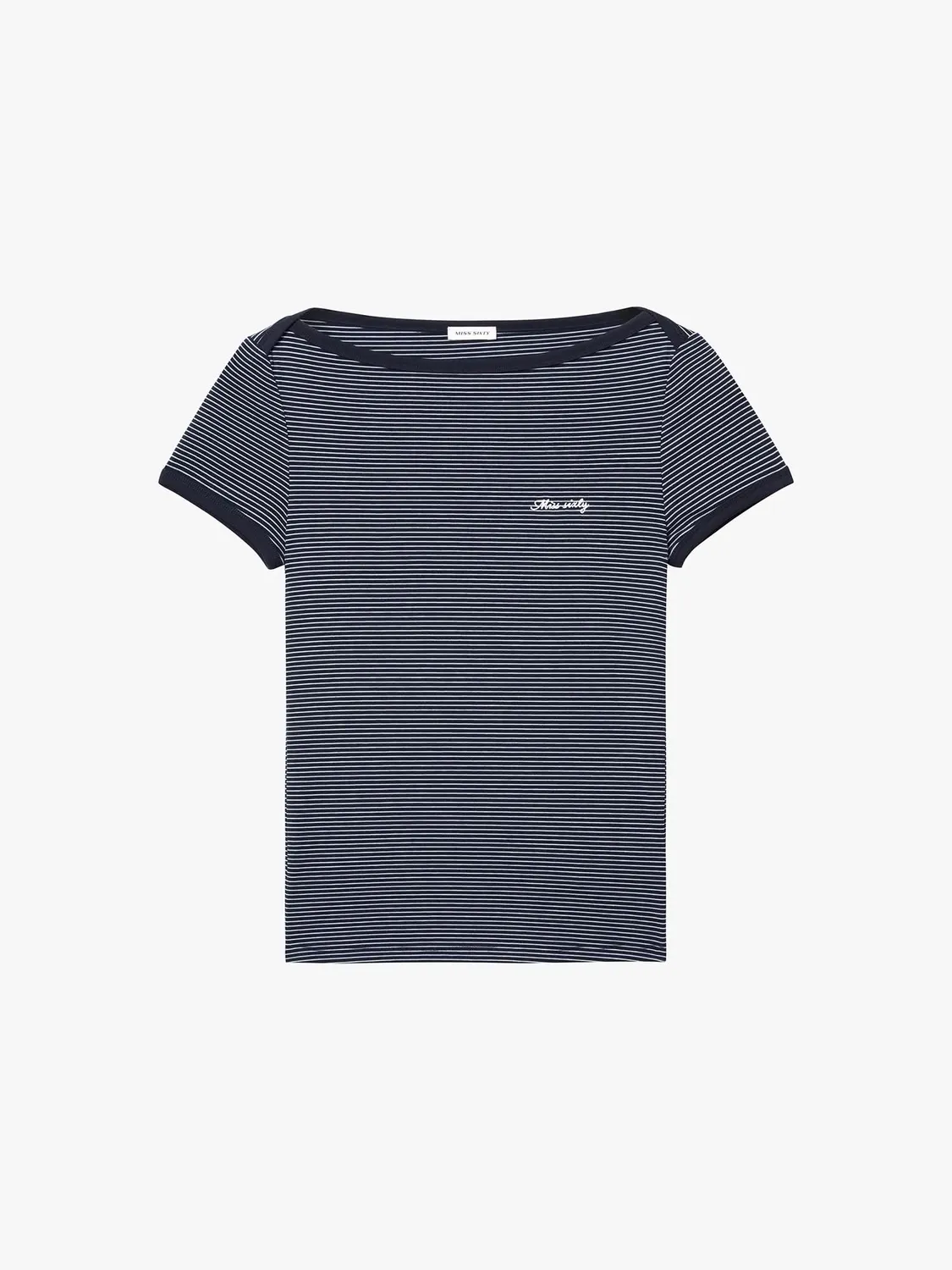 Miss Sixty Logo Stripe T-shirt blå slim