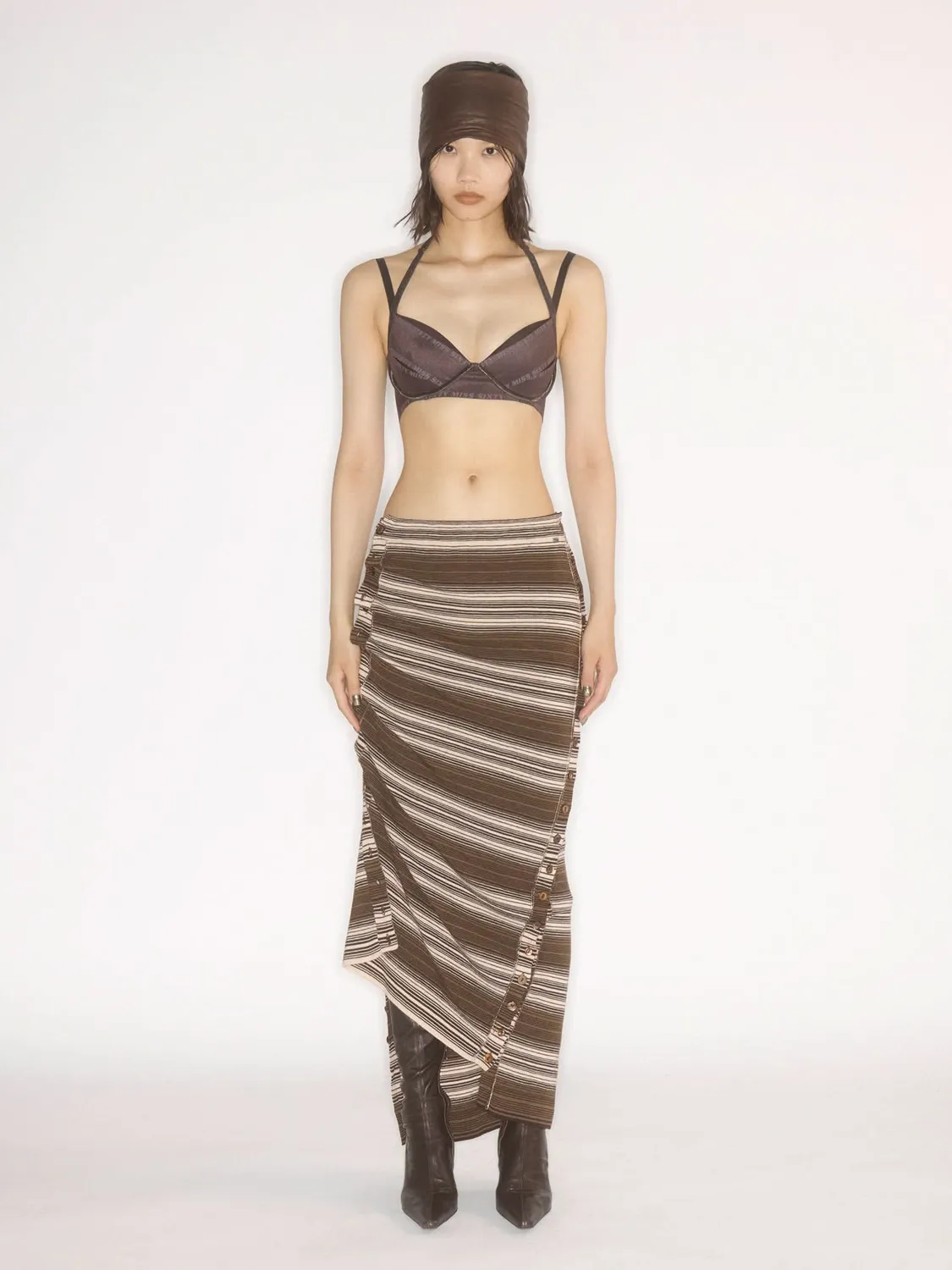 Miss Sixty KNWLS halterneck top brun elastisk
