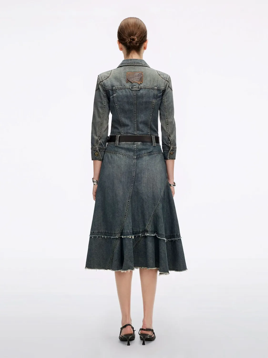 Miss Sixty Distressed Denim Dress denimkjole blå bomuld