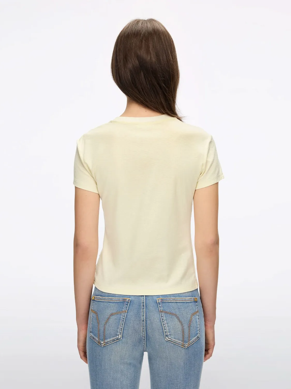 Miss Sixty Printed t-shirt hvid slim-fit hør bomuld