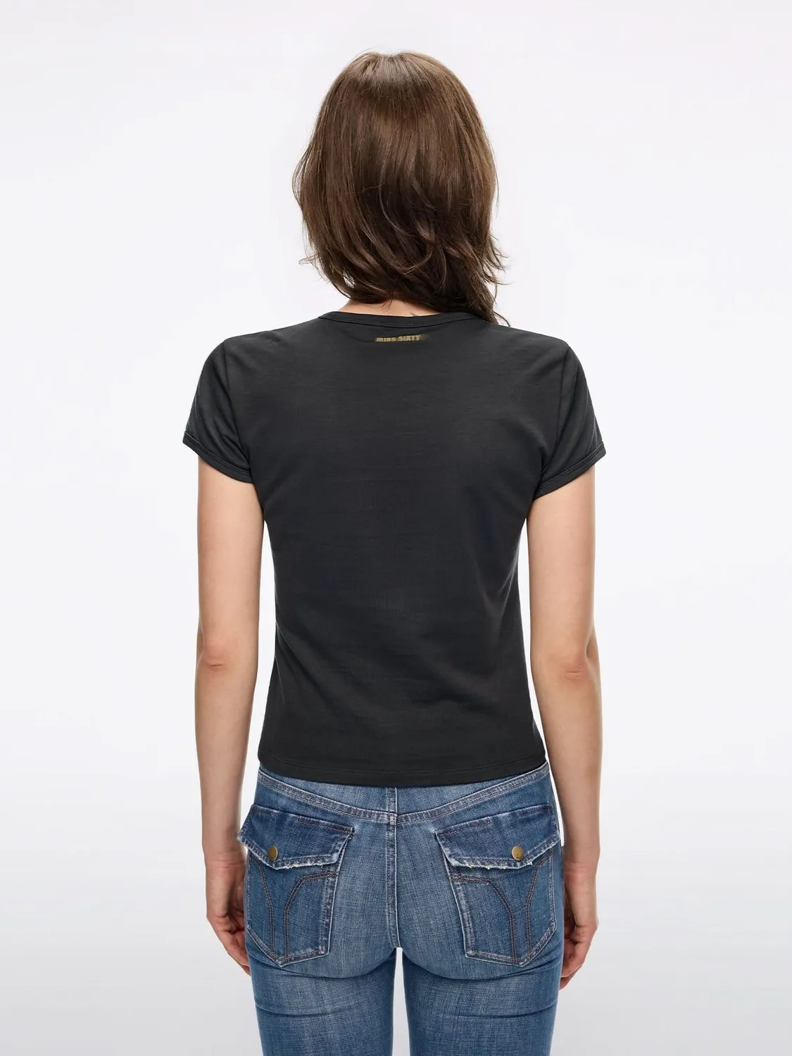 Miss Sixty Slogan Print T-shirt hvid relaxed