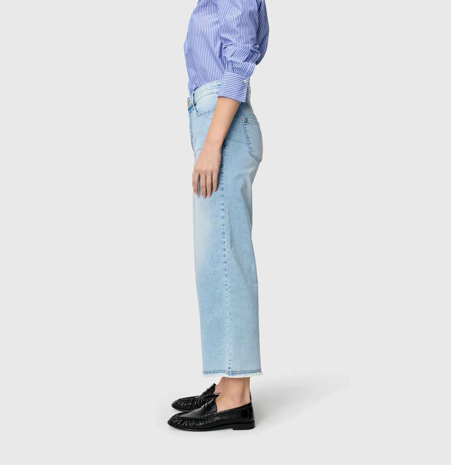 MAC Dream Wide 5438-90-0351L jeans lyseblå cropped