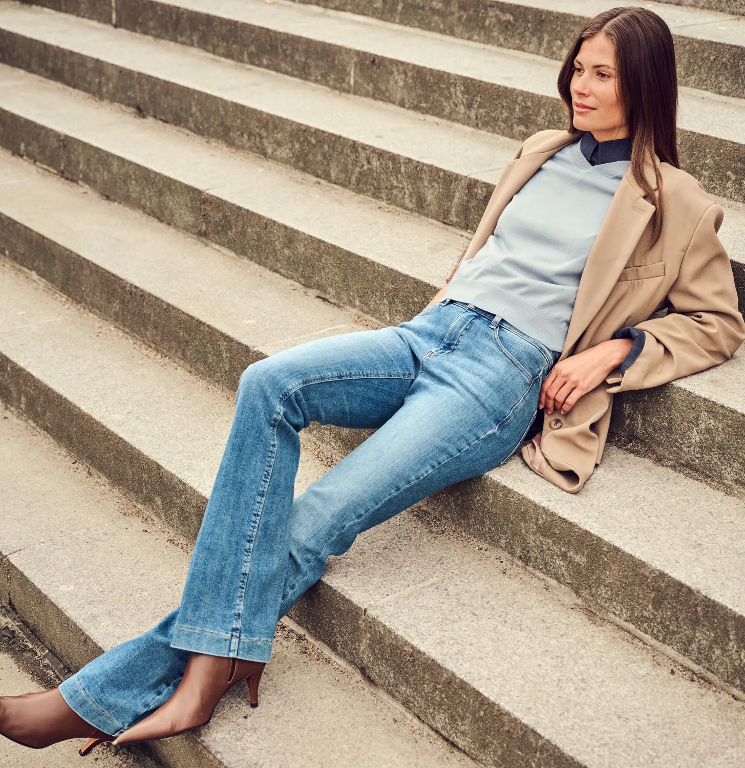 MAC Dream Boot jeans mellemblå bootcut flared