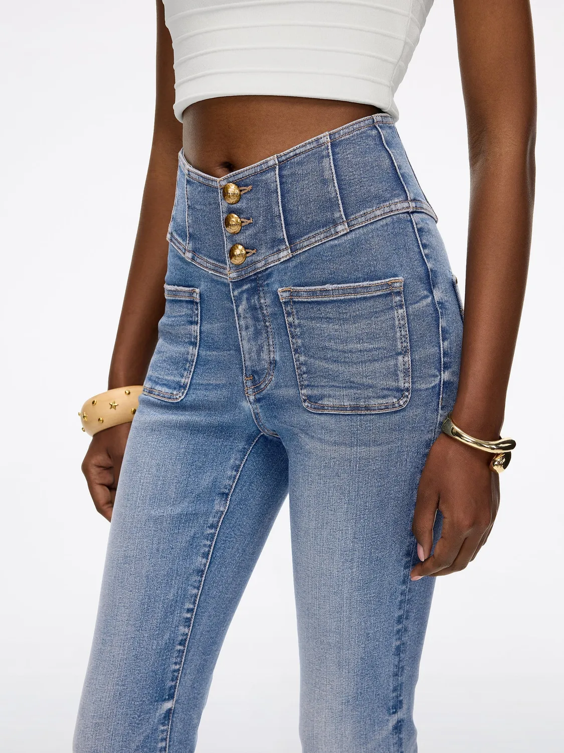 Miss Sixty Glenda Plus 5 flare jeans mellemblå