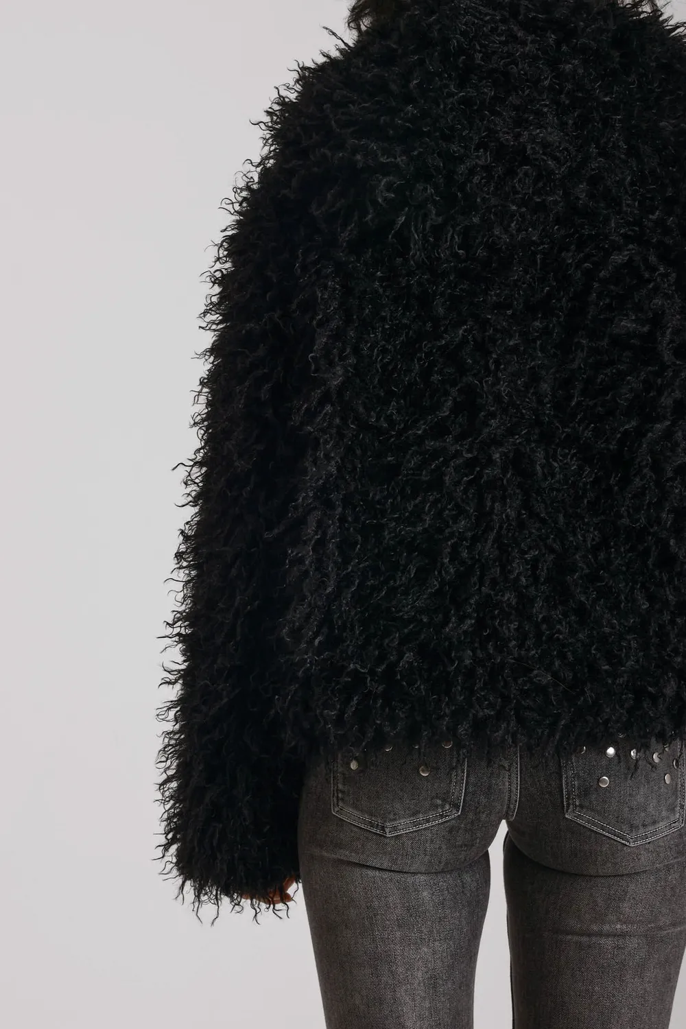 The Ragged Priest Julia Black shaggy faux fur coat sort