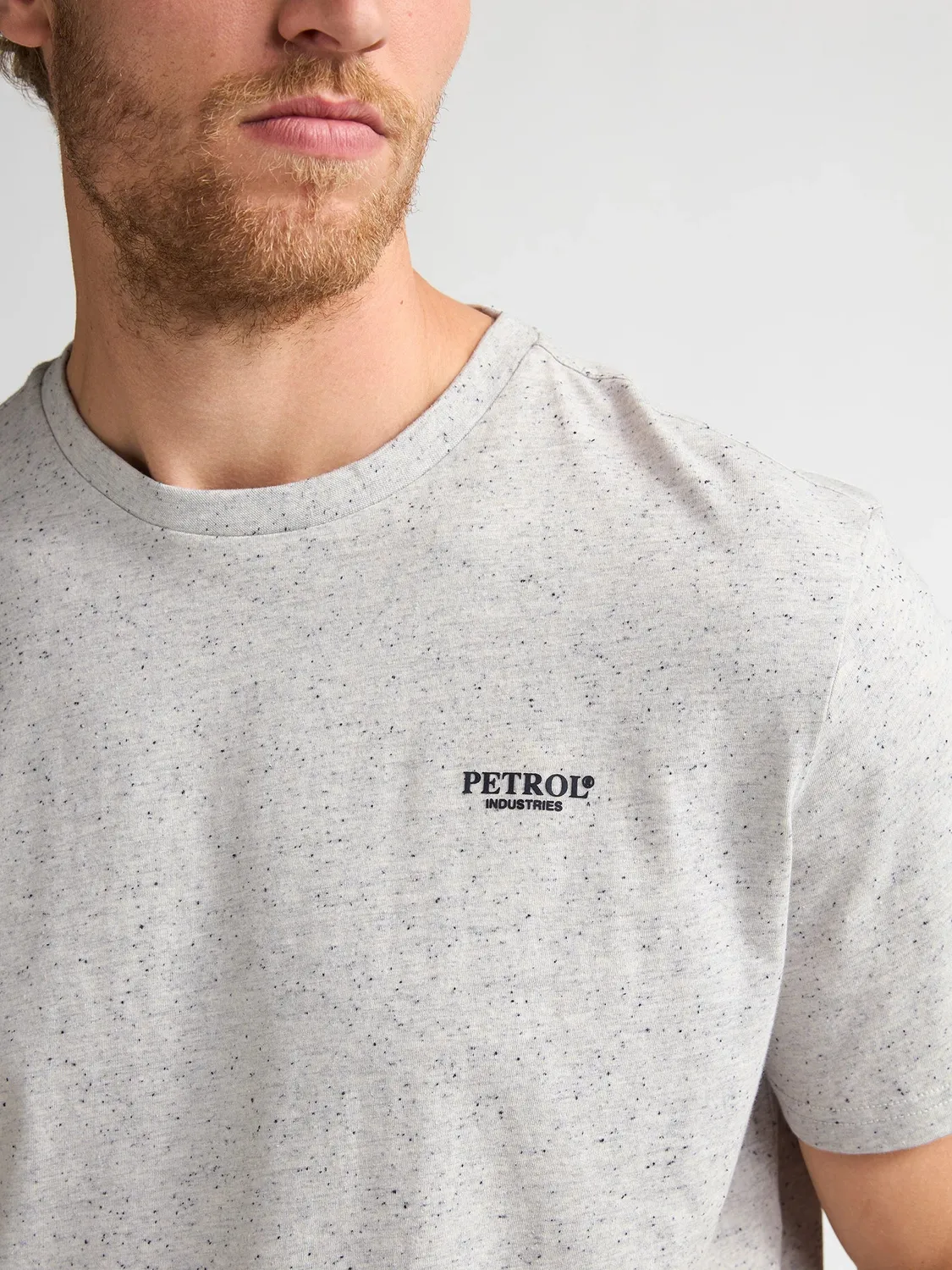 Petrol Industries Irving T-shirt Antique White Melee regular fit