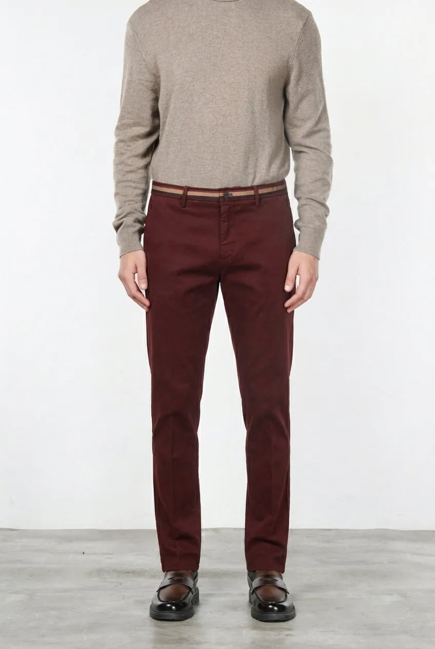 Mason's Torino Winter chinobukser slim – mørkerød