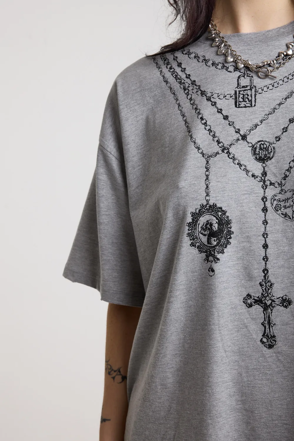 The Ragged Priest Pendant t-shirt oversize grå print