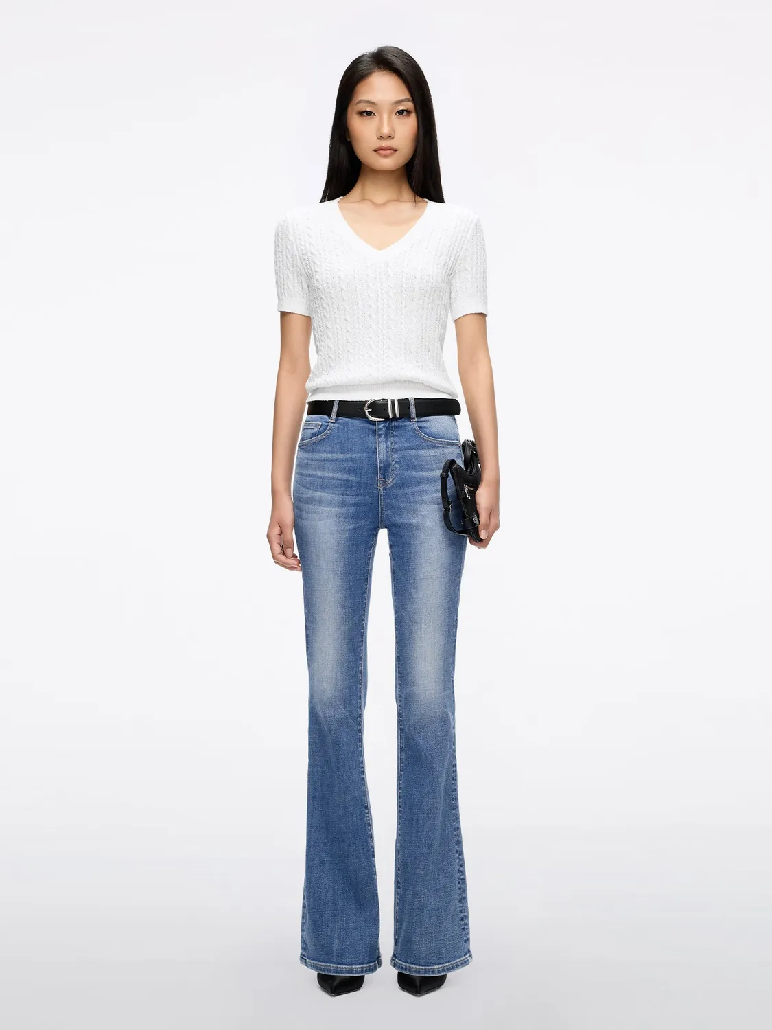 Miss Sixty Slim Flare jeans middle blue stretch