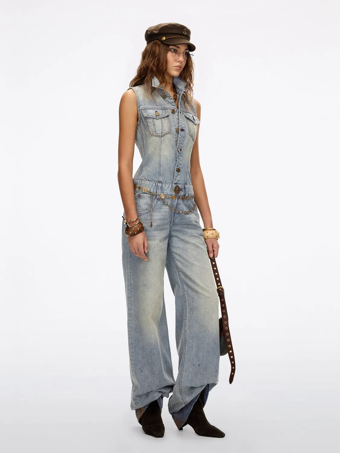 Miss Sixty denim buksedragt blue lige ben bomuld