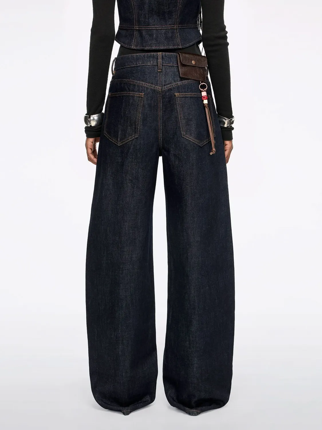 Miss Sixty Barrel jeans mørkeblå med bælttaske