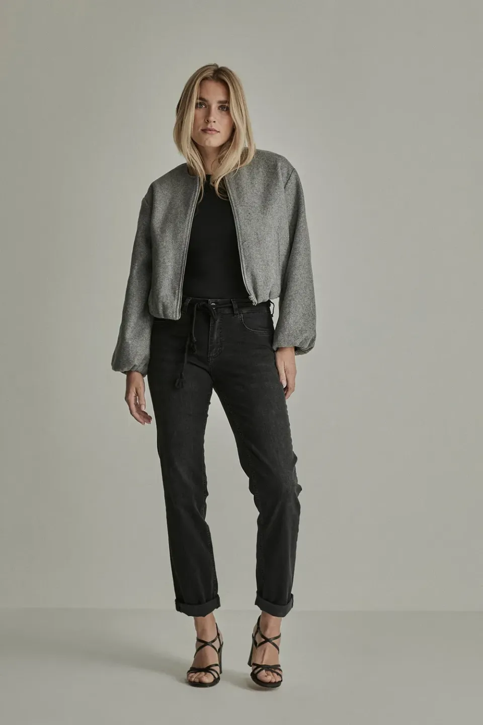 Para Mi Jeans Bobby jeans Used Black løs pasform