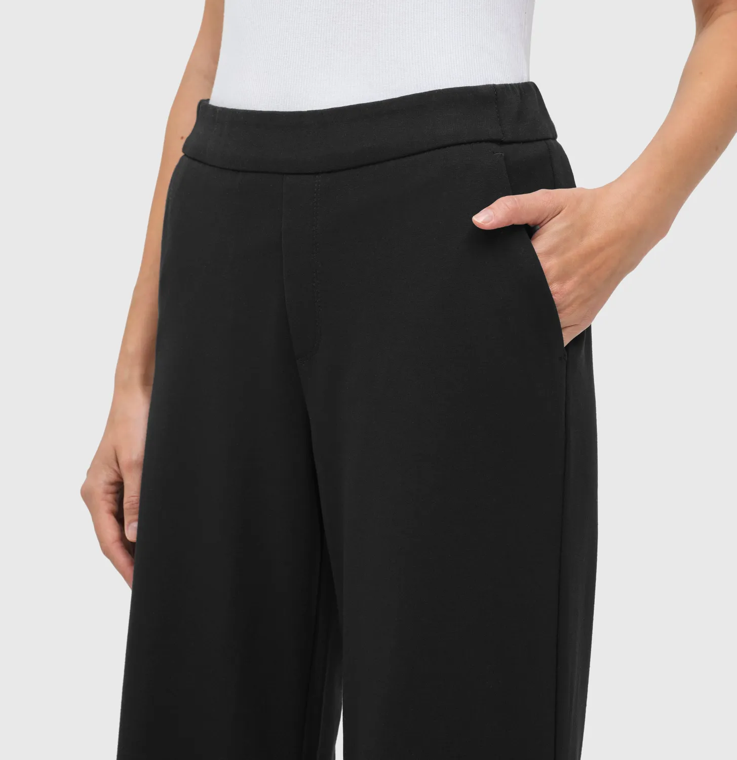 MAC Chiara 2177 bukser sort wide fit jersey