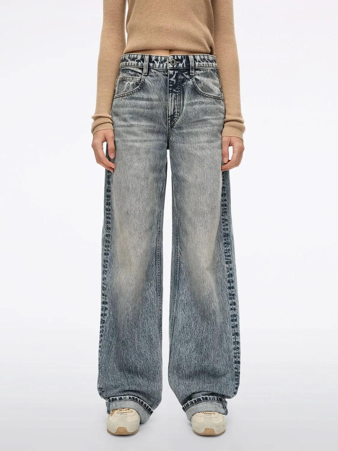Miss Sixty Distressed Wide-Leg Jeans jeans Black Fog rigid