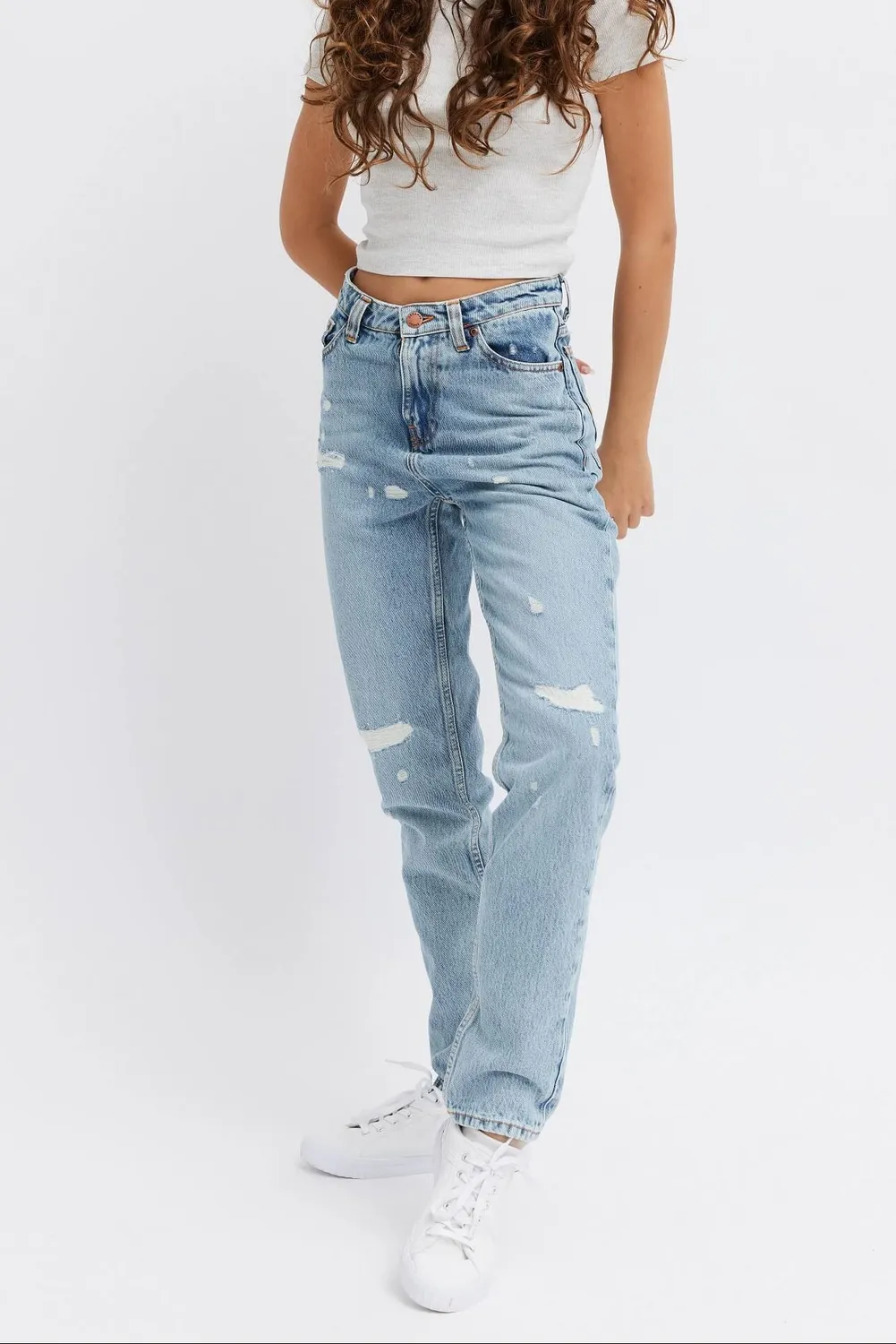 Organsk Oxygen Raw Rebellion jeans lys regular rip