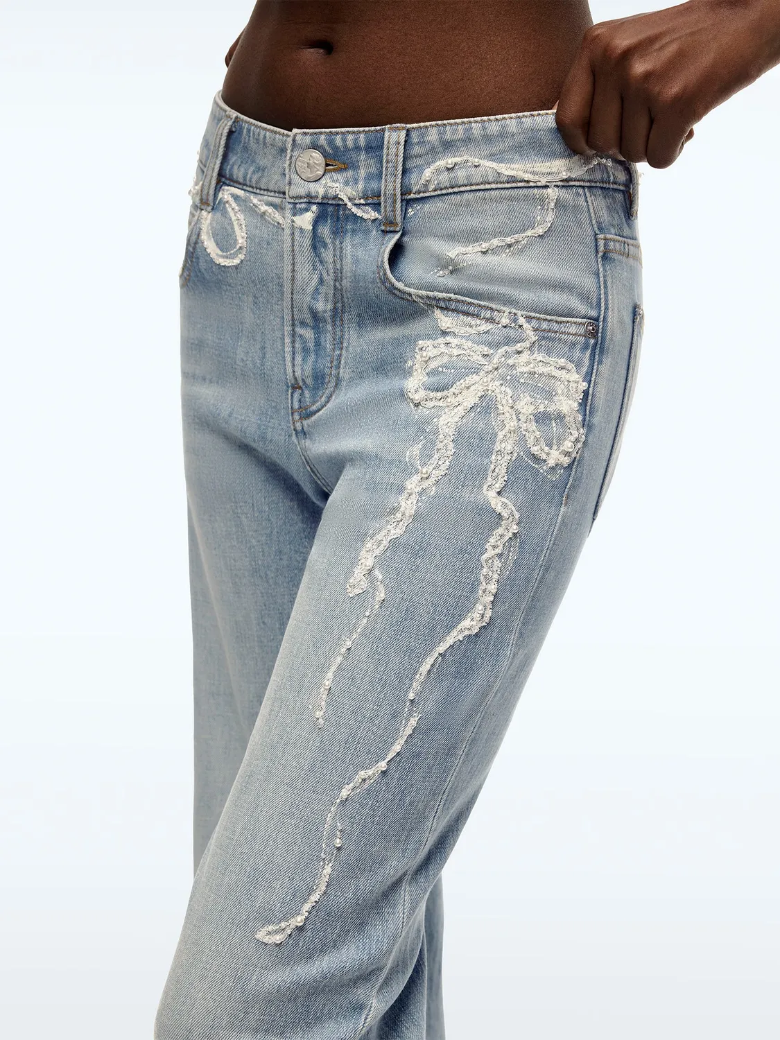Miss Sixty 6M2JJ12400F37 Flare Jeans Mellemblå Perler