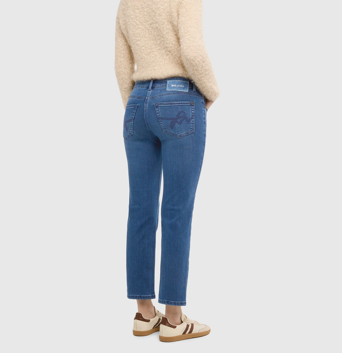 MAC Carrie slim fit jeans mellemblå vinterdenim