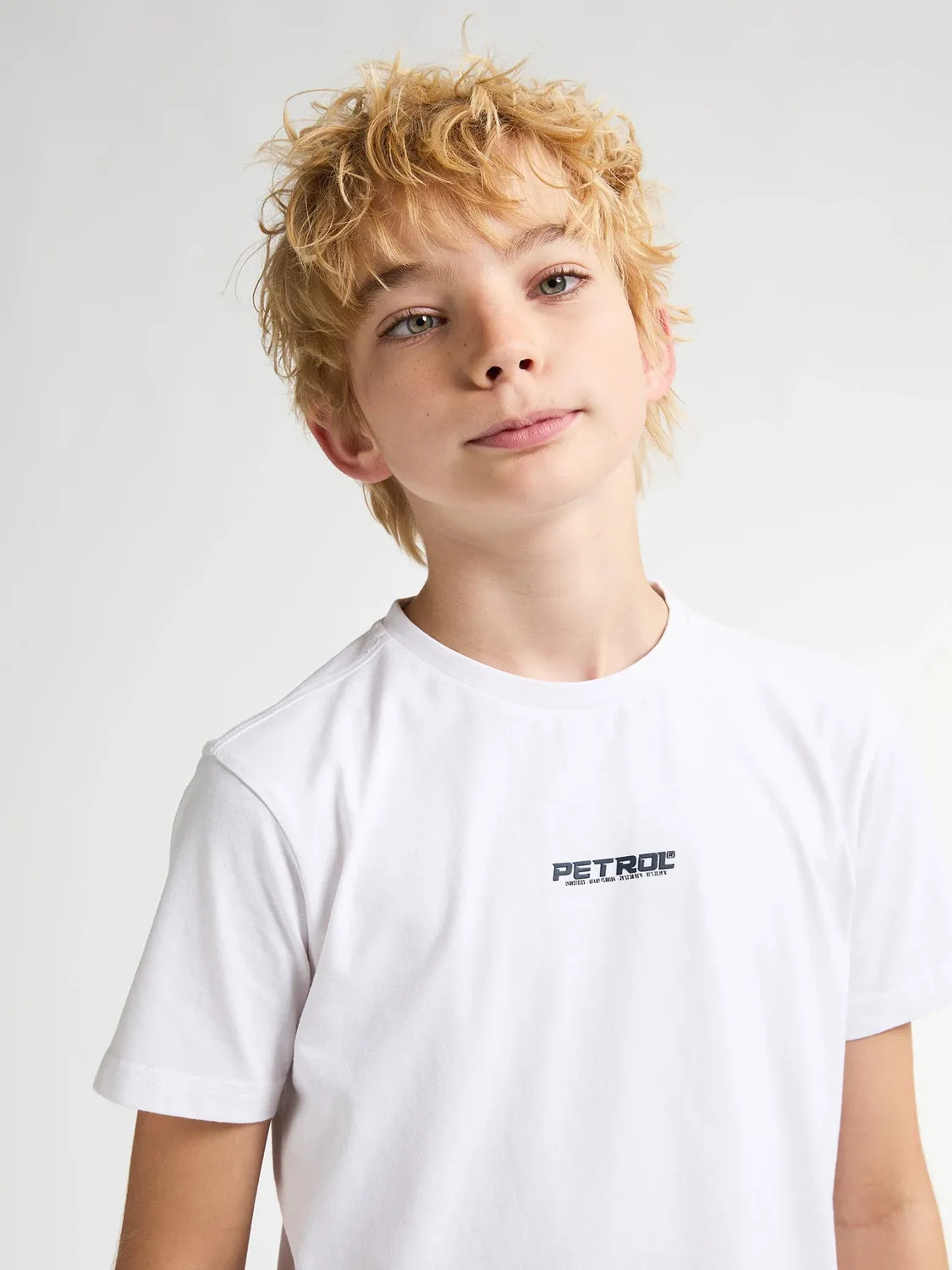 Petrol Industries Logo Sandspur t-shirt bright white bomuld