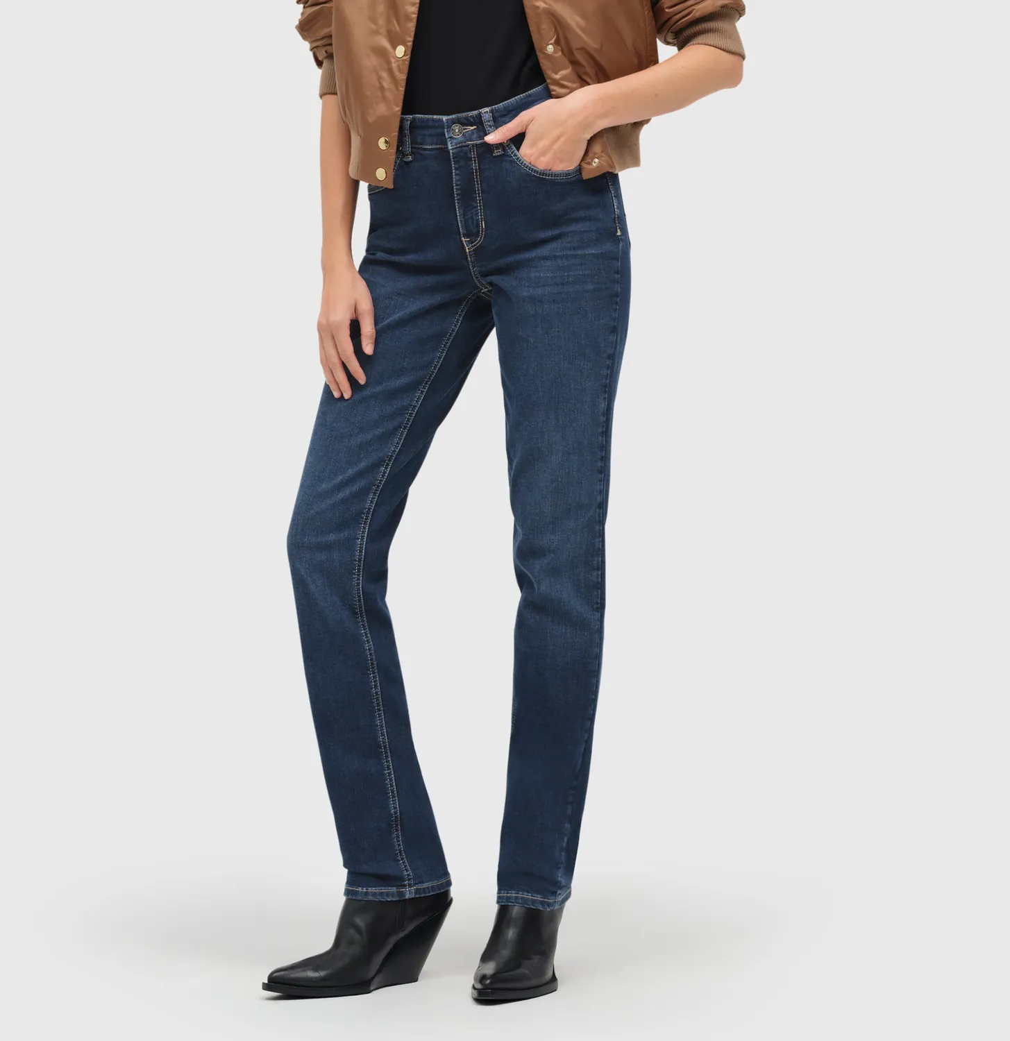 MAC Melanie 5040-87-0380L straight jeans mørkeblå