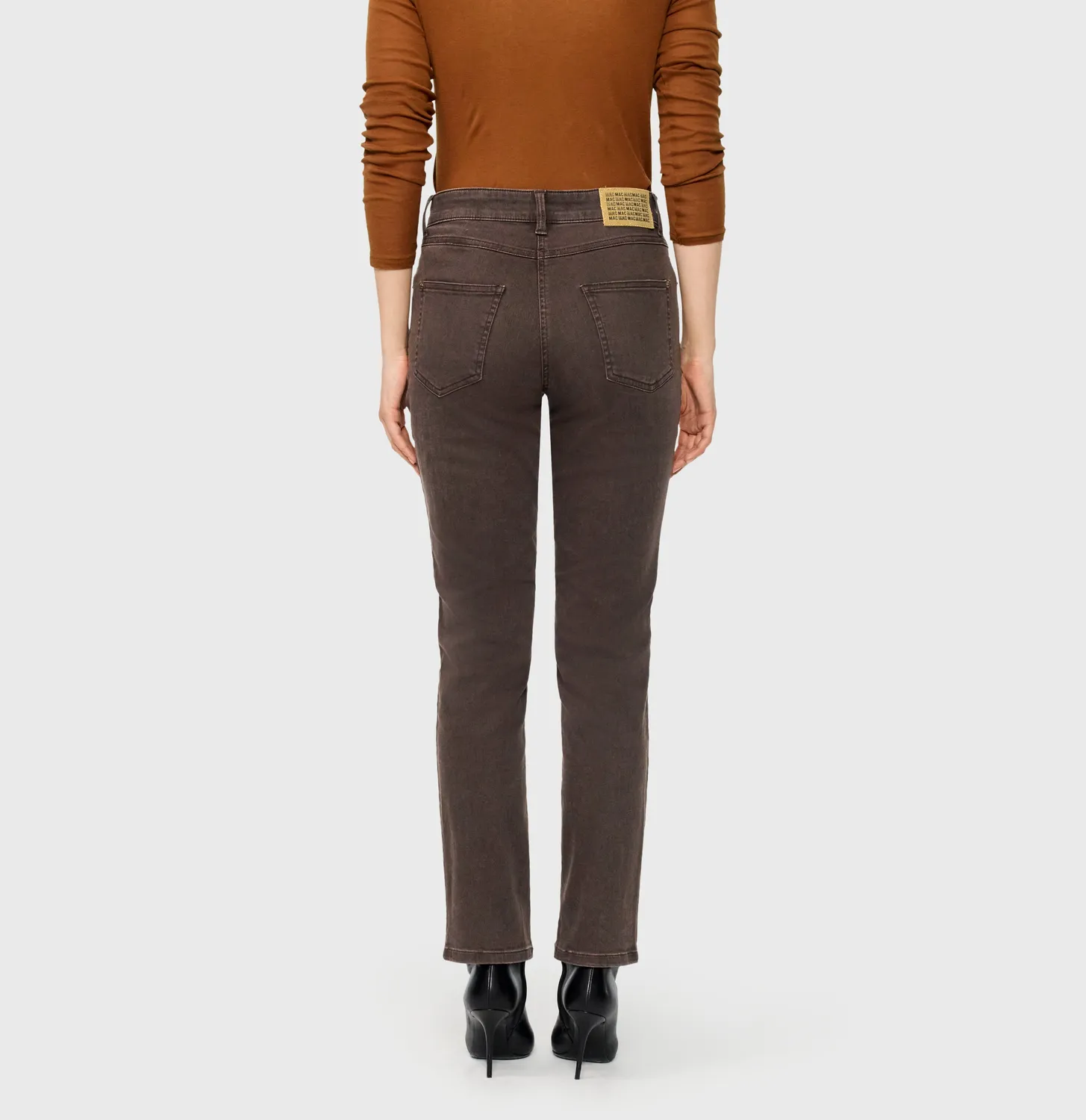 MAC Melanie 5040-90-0387L straight jeans brun stretch